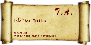 Tőke Anita névjegykártya