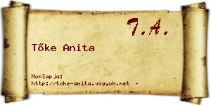 Tőke Anita névjegykártya